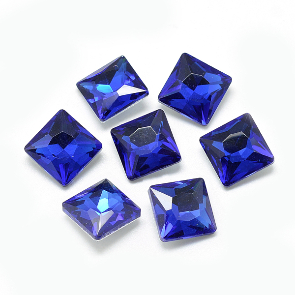 

PandaHall Pointed Back Glass Rhinestone Cabochons, Back Plated, Faceted, Square, Royal Blue, 8x8x3.5mm Glass Rhinestone Square Blue