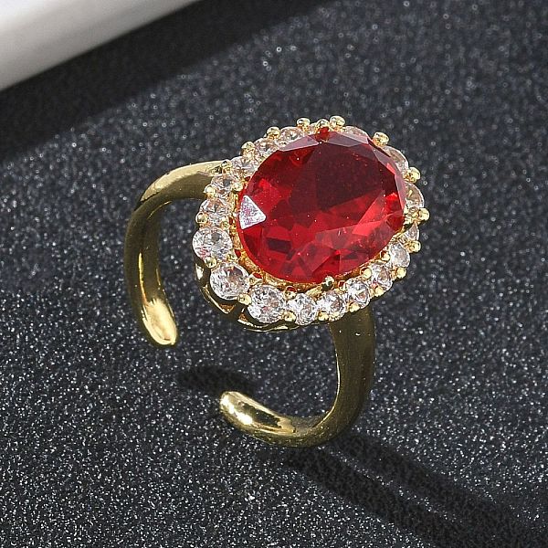 Bagues ouvertes en laiton avec micro pavé de zircones cubiques pour femmes