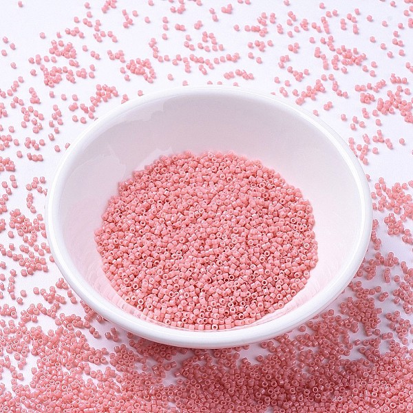

PandaHall MIYUKI Delica Beads, Cylinder, Japanese Seed Beads, 11/0, (DB2113) Duracoat Dyed Opaque Lychee, 1.3x1.6mm, Hole: 0.8mm, about..., Pink