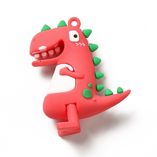 

PandaHall Dinosaur Shape PVC Pendants, Salmon, 54x43.5x20mm, Hole: 3mm PVC Dinosaur Red
