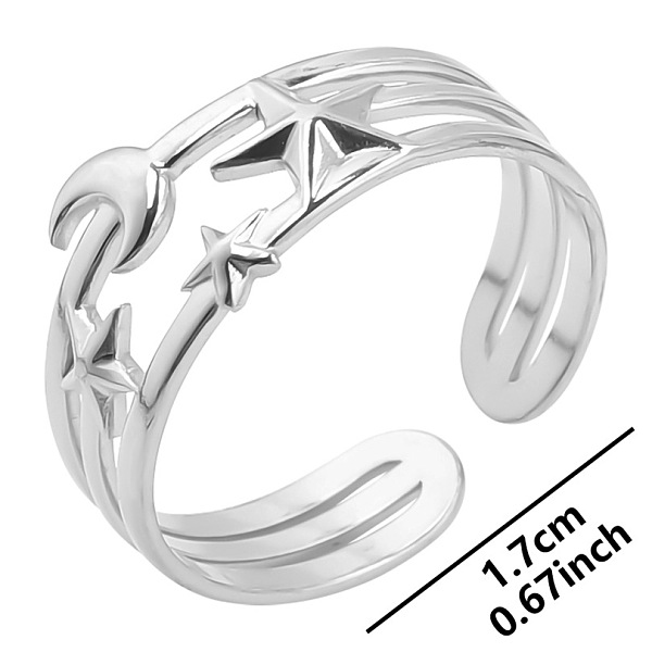 Stainless Steel Star Moon Couple Rings