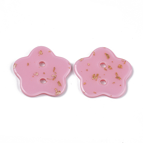 

PandaHall 2-Hole Cellulose Acetate(Resin) Buttons, Flower, Pink, 24x24x2.5mm, Hole: 2mm Cellulose Acetate Flower Pink