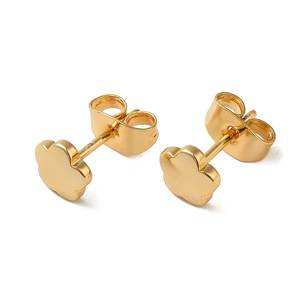 

PandaHall Brass Earrings, Real 18K Gold Plated, Flower, 6.2x6mm Brass Flower