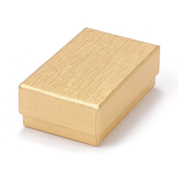 

PandaHall Cardboard Gift Box Jewelry Boxes, for Necklace, Bracelets, with Black Sponge Inside, Rectangle, Gold, 8.3x5.2x2.9cm Paper...