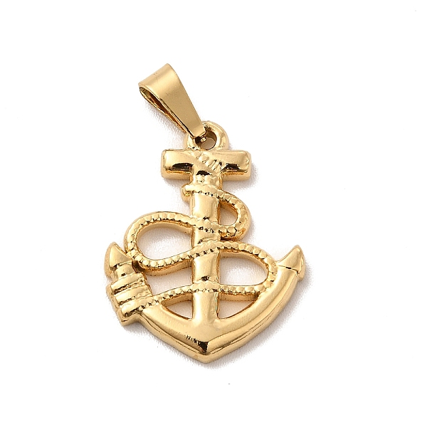 

PandaHall Vacuum Plating 201 Stainless Steel Pendants, Anchor Charms, Golden, 20.5x16.5x2mm, Hole: 7x2.5mm 201 Stainless Steel Anchor & Helm