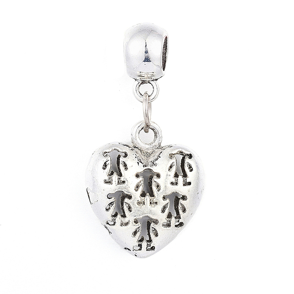 

PandaHall Tibetan Style Alloy European Dangle Charms, Large Hole Pendants, Heart with Girl, Antique Silver, 39mm, Pendants: 23.5x20x8.5mm...