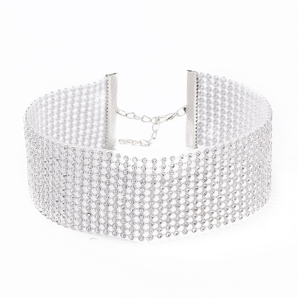 

PandaHall 12 Row Crystal Rhinestone Choker Necklace, Wide Rhinestone Necklace for Women, Platinum, 12.4 inch(31.5cm) Resin Clear