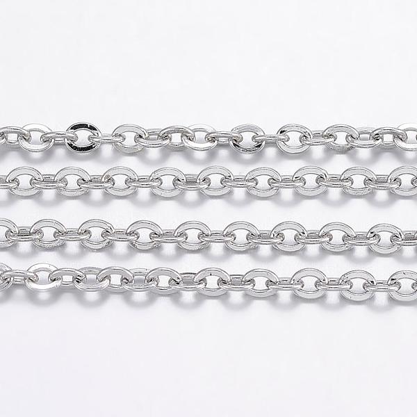 

PandaHall 304 Stainless Steel Cable Chains, Soldered, with Spool, for Jewelry Making, Unwelded, Stainless Steel Color, 2.5x2x0.5mm, about...