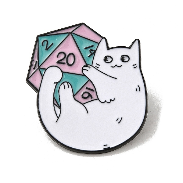 

PandaHall Cat & Crystal Cluster Theme Enamel Pins, Black Alloy Badge for Backpack Clothes, White, 28x27x1.5mm Alloy+Enamel Cat Shape White