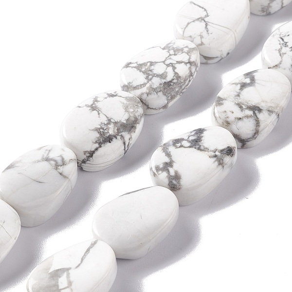 

PandaHall Natural Howlite Beads Strands, Twist Oval, 17.5~18.5x12.5~13.5x5.5~6.5mm, Hole: 1mm, about 23pcs/strand, 15.43''~16.22''...