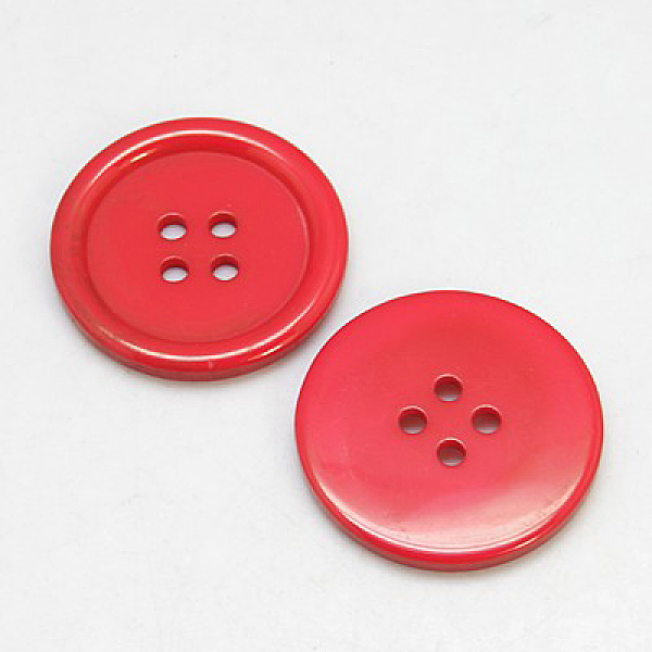 

PandaHall Resin Buttons, Dyed, Flat Round, Red, 15x2.5mm, Hole: 2mm, 395pcs/bag Resin Flat Round Red