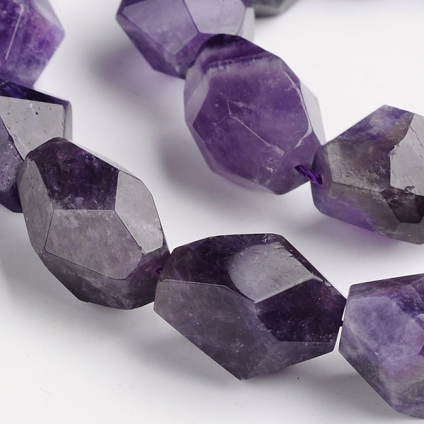 

PandaHall Nuggets Natural Amethyst Beads Strands, 15~22x8~17mm, Hole: 1mm, about 18~22pcs/strand, 15 inch Amethyst Nuggets