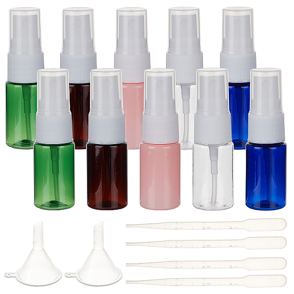 

PandaHall Empty Portable PET Plastic Spray Bottles, Fine Mist Atomizer, with Dust Cap, Refillable Bottle, Mixed Color, 7.55x2.3cm, Capacity..., Multicolor