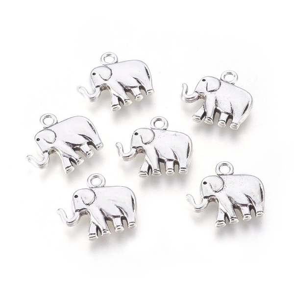 

PandaHall Tibetan Style Alloy Pendants, Elephant, Antique Silver, Lead Free & Cadmium Free, 21x18x5mm, Hole: 2.5mm Alloy Elephant