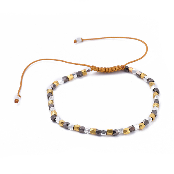 

PandaHall (Jewelry Parties Factory Sale)Adjustable Nylon Thread Braided Beads Bracelets, with Alloy Spacer Beads, Mixed Color, 2 inch(5.2cm)..., Brown