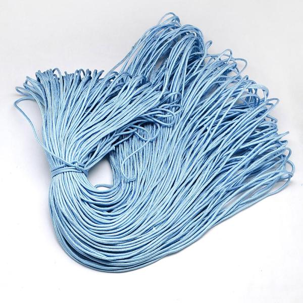

PandaHall Polyester & Spandex Cord Ropes, 16-Ply, Light Blue, 2mm, about 109.36 yards(100m)/bundle Polyester Blue