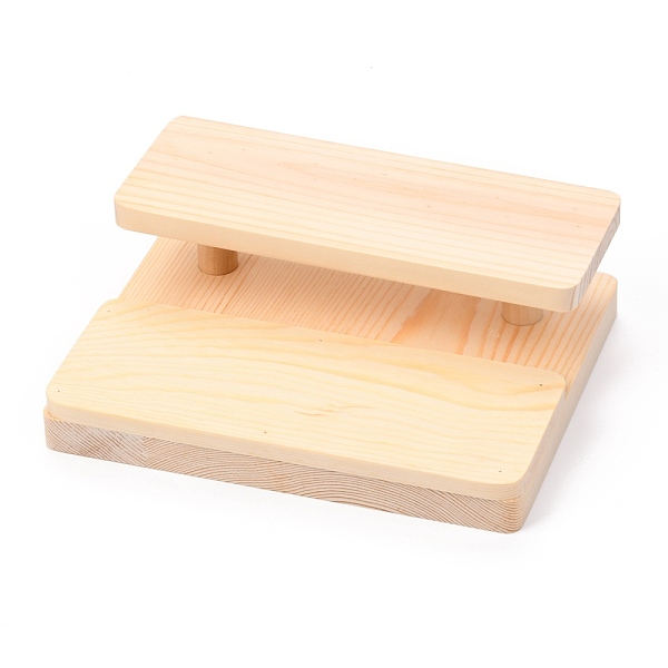 

PandaHall Wooden Displays for Eyeglasses, for Desktop, Home Decorative, Women, Man, Second Floor, BurlyWood, 17.5x14x4.6cm Wood Orange