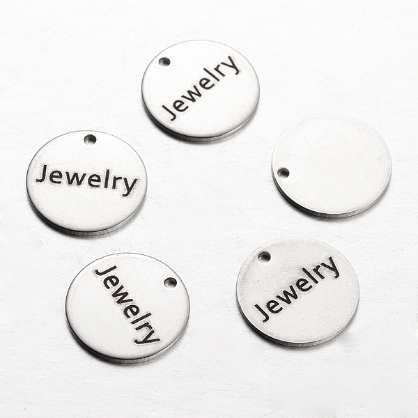 

PandaHall Spray Painted Stainless Steel Charms, Flat Round with Words Jewelry, Stainless Steel Color, 14x1mm, Hole: 1mm Stainless Steel Flat...
