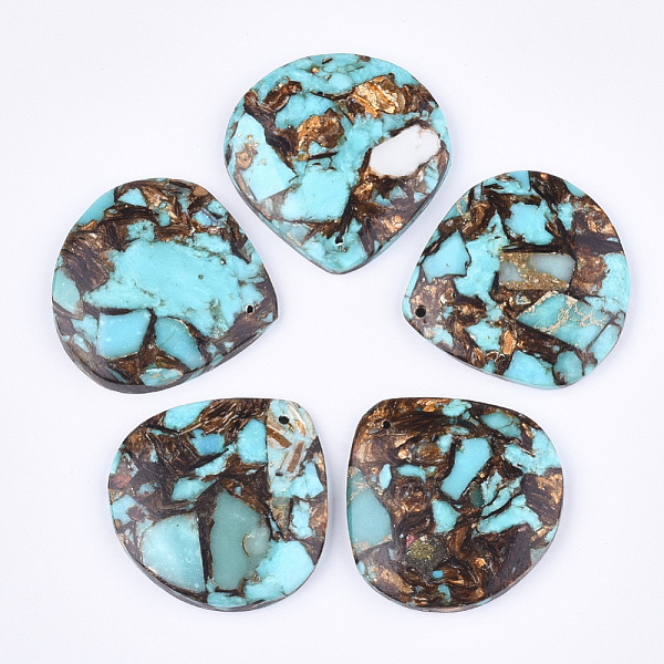 

PandaHall Assembled Natural Bronzite and Synthetic Turquoise Pendants, teardrop, Sky Blue, 40.5x40.5x7mm, Hole: 1.2mm Synthetic Turquoise...