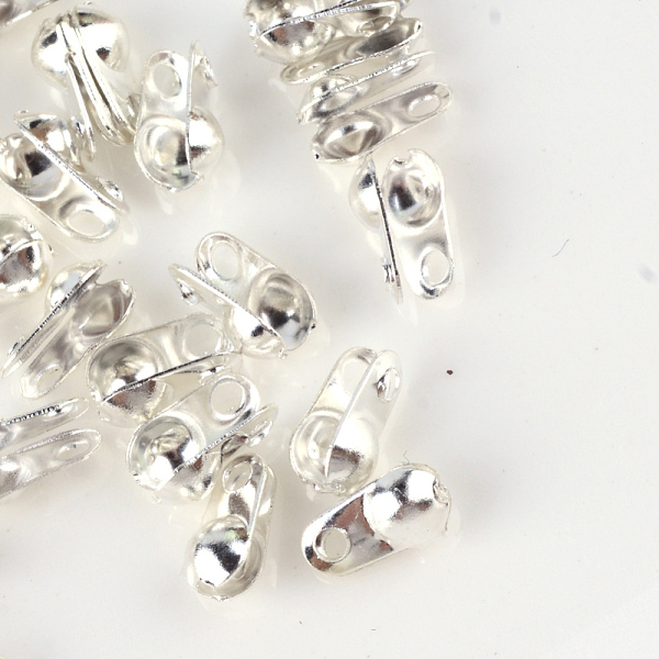 

PandaHall Iron Bead Tips, Calotte Ends, Cadmium Free & Lead Free, Clamshell Knot Cover, Silver Color Plated, 4x2mm, Hole: 1mm, 1.5mm inner...