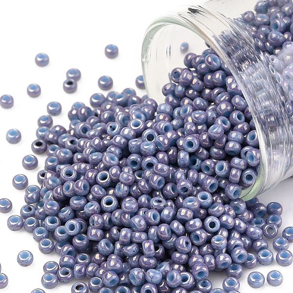 

PandaHall TOHO Round Seed Beads, Japanese Seed Beads, (1204) Opaque Light Blue Amethyst Marbled, 11/0, 2.2mm, Hole: 0.8mm, about...