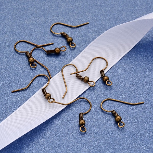 

PandaHall Earring Jewelry Findings Antique Bronze Iron Earring Hooks, with Horizontal Loop, Dangle Earring Findings, Nickel Free, 17~19x18mm...