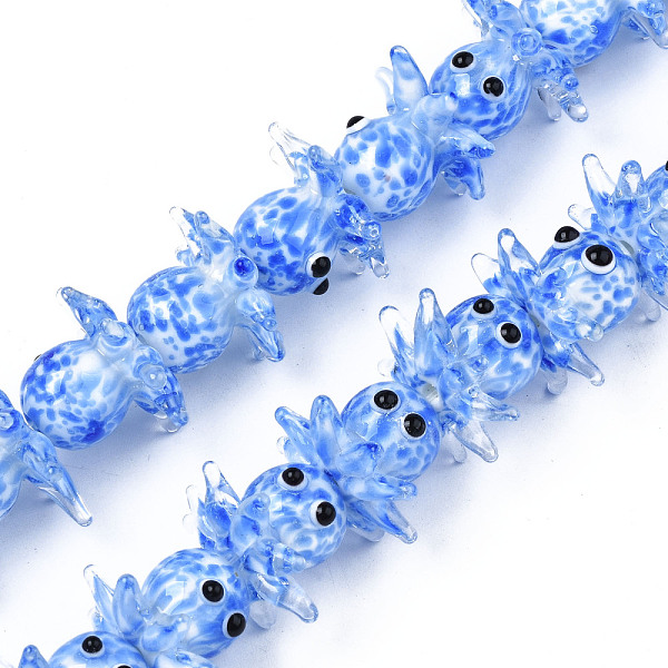 

PandaHall Handmade Bumpy Lampwork Beads Strands, Octopus, Cornflower Blue, 15~20x22~24x22~24mm, Hole: 1.6mm, about 30pcs/strand, 17.72...