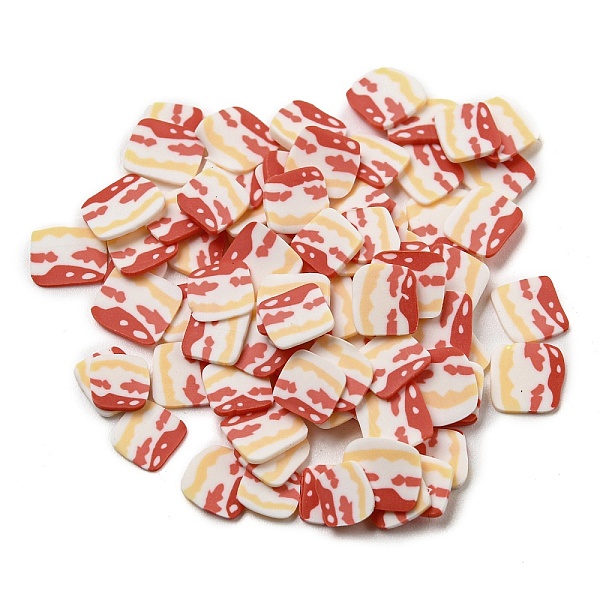 

PandaHall Handmade Polymer Clay Beads, No Hole, Pork, FireBrick, 4.5~5.5x4.5~6.5x0.5mm, about 27777pcs/500g Polymer Clay Food Red
