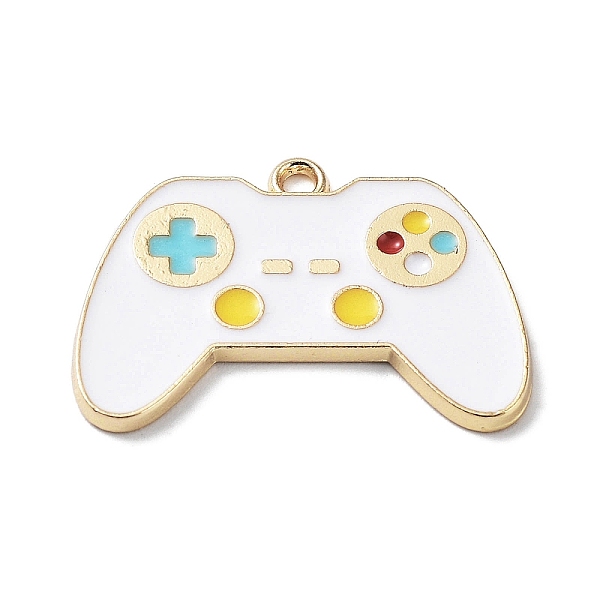 

PandaHall Alloy Enamel Pendants, Light Gold, Gamepad Charm, White, 18x26x1.5mm, Hole: 1.6mm Alloy+Enamel Others White