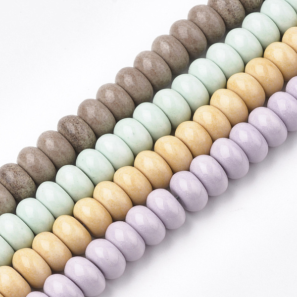 

PandaHall Natural Agate Beads Strands, Dyed, Rondelle, Mixed Color, 7.5~8x4.5mm, Hole: 1mm, about 90pcs/strand, 15.7 inch Natural Agate..., Multicolor