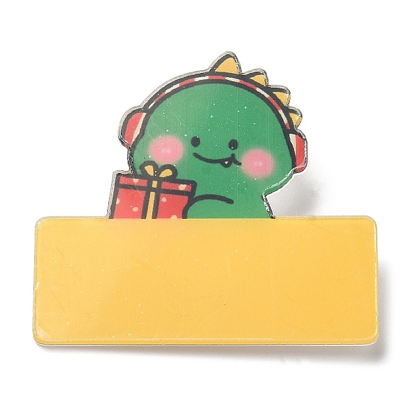 

PandaHall Christmas Theme Acrylic Brooch, with 201 Stainless Steel Pin, Dinosaur, 42x46x6.5mm Acrylic Dinosaur