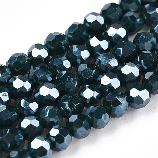 

PandaHall Opaque Glass Beads Strands, Faceted, Round, Marine Blue, 3mm, Hole: 0.8mm, about 164~166pcs/strand, 19.69~19.88 inch(50~50.5cm)...