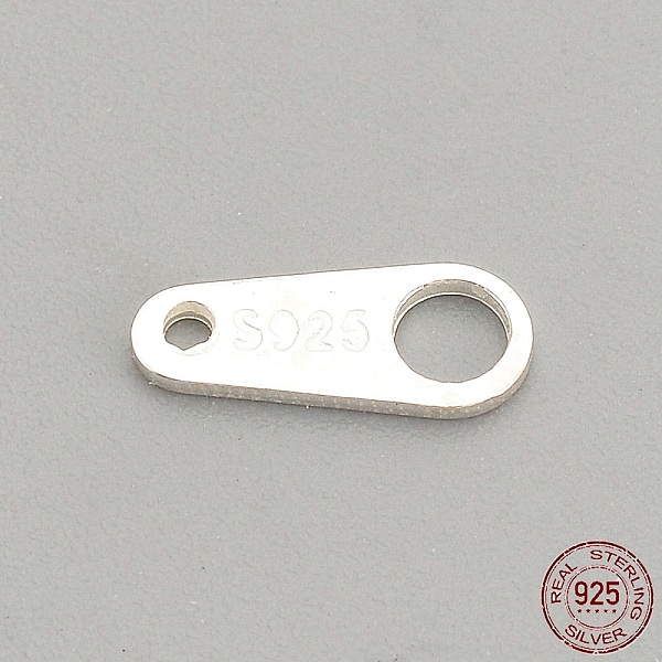 

PandaHall 925 Sterling Silver Links, Chain Tabs, with 925 Stamp, Silver, 7x3x0.5mm, Hole: 0.5~2mm Sterling Silver