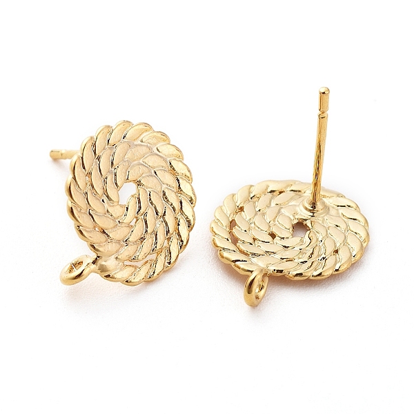 

PandaHall Brass Stud Earring Findings, with Loop, Nickel Free, Real 18K Gold Plated, Flat Round, 15x12mm, Hole: 1.5mm, Pin: 0.8mm Brass Flat...