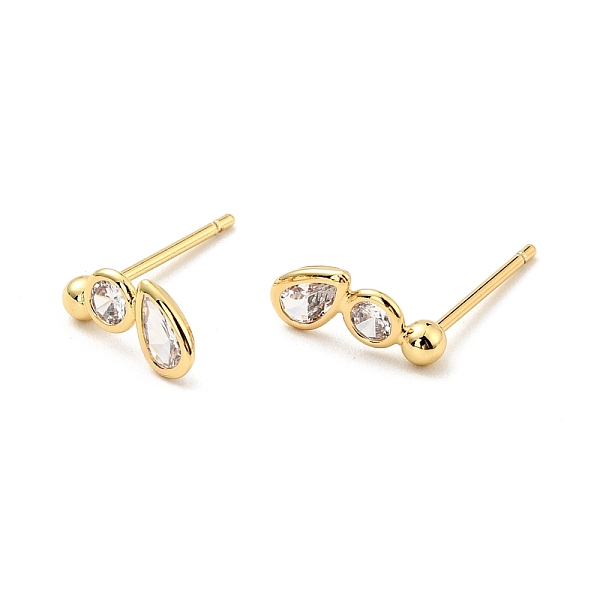 

PandaHall Clear Cubic Zirconia Teardrop Stud Earrings, Brass Jewelry for Women, Cadmium Free & Nickel Free & Lead Free, Real 18K Gold Plated...