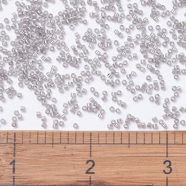 

PandaHall MIYUKI Delica Beads, Cylinder, Japanese Seed Beads, 11/0, (DB1485) Transparent Light Taupe Luster, 1.3x1.6mm, Hole: 0.8mm, about..., Gray