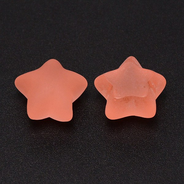 

PandaHall Frosted Resin Cabochons, Star, Light Salmon, 18x19x12mm Resin Star