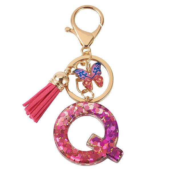 Alloy Resin Butterfly Keychains