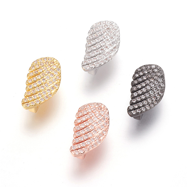 

PandaHall Brass Micro Pave Cubic Zirconia Slide Charms, Lead Free & Cadmium Free & Nickel Free, Long-Lasting Plated, Wing, Clear, Mixed...