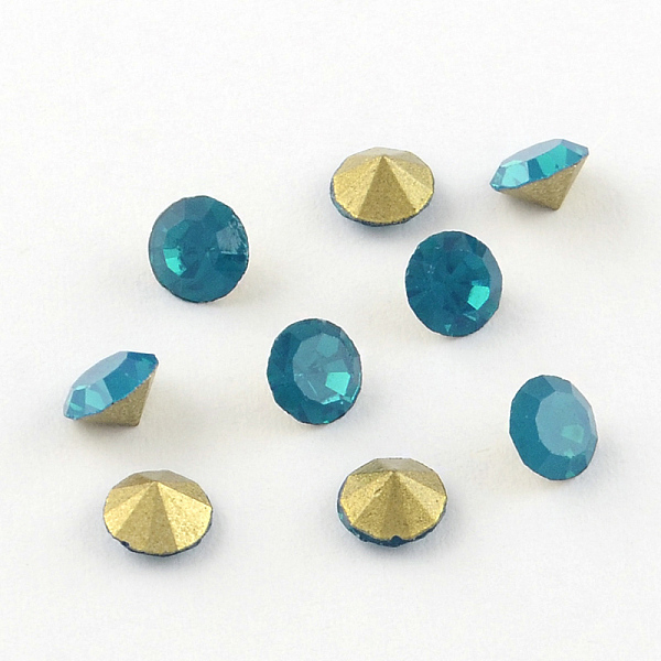 

PandaHall Glass Pointed Back Rhinestone, Back Plated, Diamond, Steel Blue, 3.0~3.2mm, about 144pcs/gross Glass Rhinestone Diamond Blue