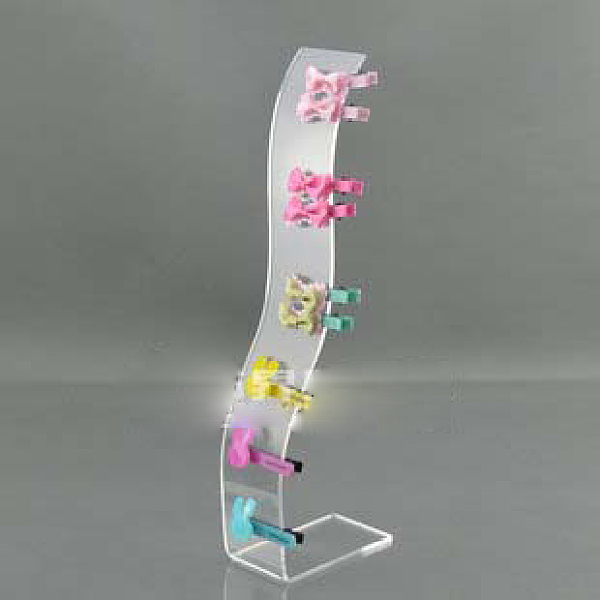 

PandaHall Acylic L-Shaped Hair Clip Holders, Hairpin Display Stand, Clear, 4x9x30cm Acrylic Clear