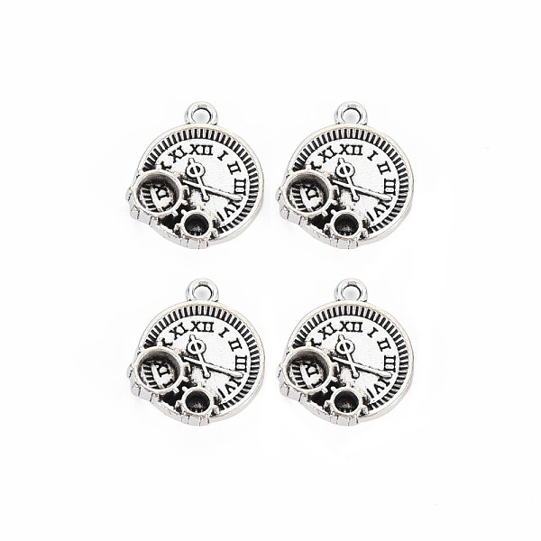 

PandaHall Tibetan Style Alloy Pendants, Cadmium Free & Lead Free, Flat Round with Clock Pattern, Antique Silver, 16x14x3mm, Hole: 1.6mm...