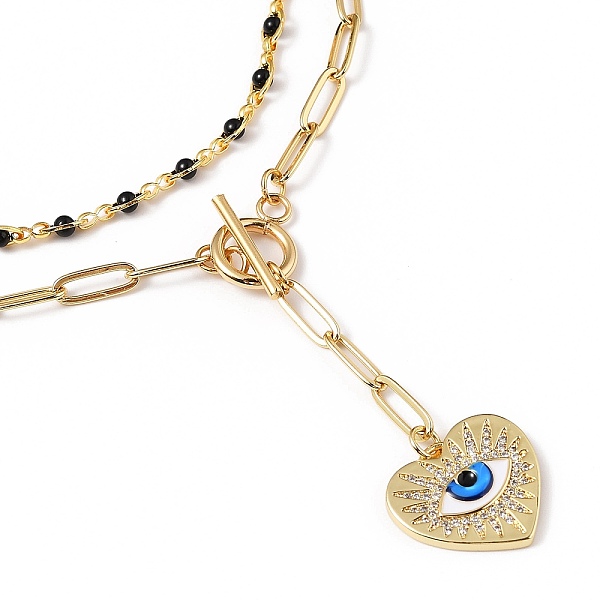 

PandaHall Necklaces Sets, with Brass Micro Pave Clear Cubic Zirconia Pendants, Glass Pearl Beads, 304 Stainless Steel Toggle Clasps, Brass..., Black
