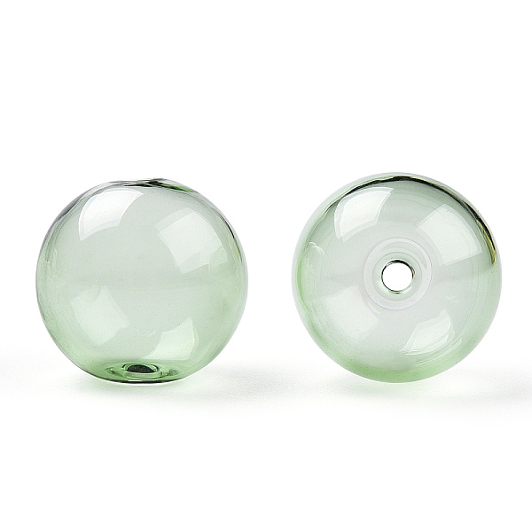 

PandaHall Transparent Blow High Borosilicate Glass Globe Beads, Round, for DIY Wish Bottle Pendant Glass Beads, Medium Sea Green, 18x17mm...