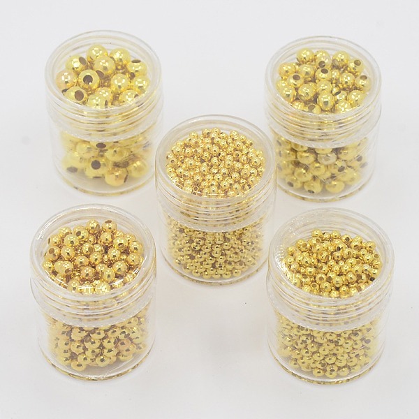 

PandaHall Iron Round Spacer Beads, Golden, 2~5mm, Hole: 1~2mm(Five Size:5mm,hole:2mm,4mm,hole:1.7mm,3mm,hole: 1.2mm,2.5mm,hole:1mm,2mm,hole...