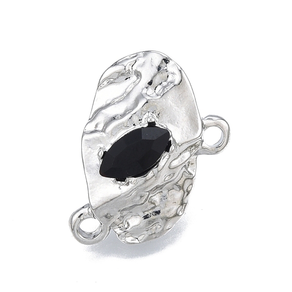 

PandaHall Alloy Stud Earring Findings, with Horizontal Loops & 304 Stainless Steel Pins & Rhinestone, Oval, Platinum, Cadmium Free & Nickel..., Black