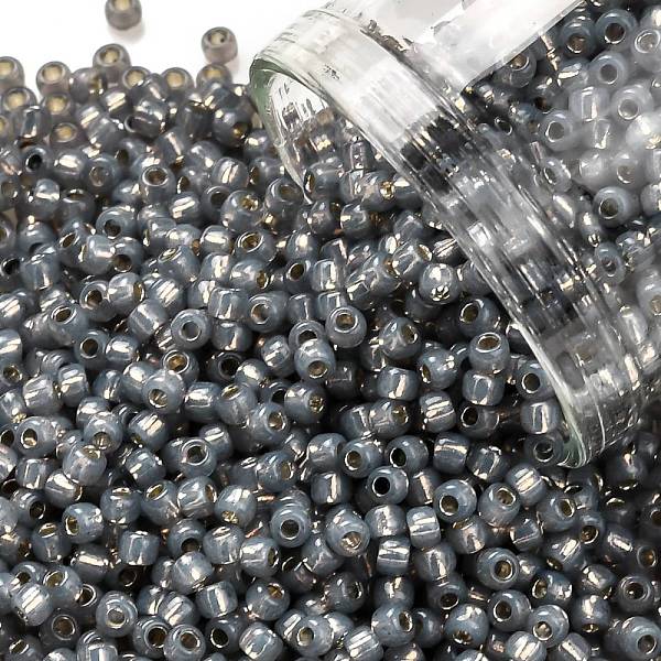 PandaHall TOHO Round Seed Beads, Japanese Seed Beads, (2115) Silver Lined Black Diamond Opal, 11/0, 2.2mm, Hole: 0.8mm, about 50000pcs/pound...