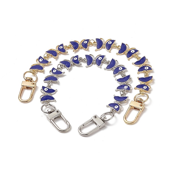 

PandaHall Alloy Enamel Butterfly with Evil Eye Link Chain Bag Extender Chains, with Alloy Swivel Clasps, Platinum & Light Gold, 22.7cm..., Blue