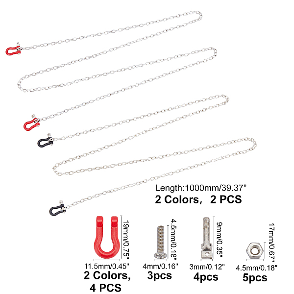 Ahandmaker 2 Sets 2 Farben Eisen Anhängerkette Set