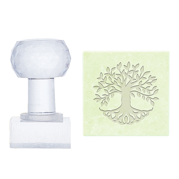 

PandaHall PH Tree Acrylic Stamp Tree of Life Soap Embossing Stamp Soap Stamp with Handle Round Soap Chapter Imprint Stamp for Handmade Soap...